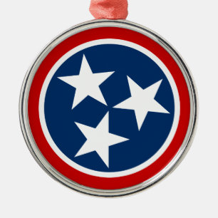 Tennessee Staatsflagge Blau Weiße Sterne Ornament Aus Metall