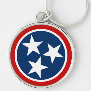 Tennessee Staatsflagge Blau Weiße Sterne Schlüsselanhänger