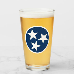 Tennessee Staatsflagge Blaue weiße Sterne Glas