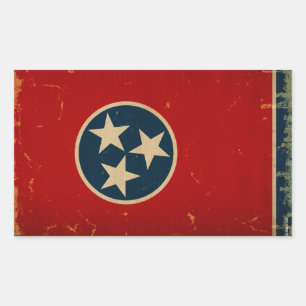 Tennessee-Staatsflagge VINTAG Rechteckiger Aufkleber
