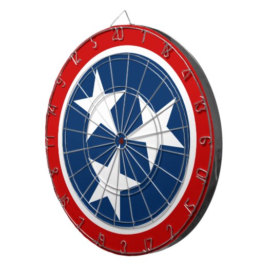 Tennessee State Flag Blaue weiße Stars Dartscheibe (Vorderseite rechts)