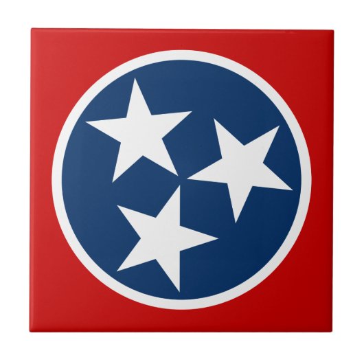 Tennessee State Flag Blaue weiße Stars Fliese (Vorderseite)