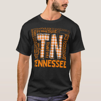 Tennessee State Flag Orange Kariert Tn T-Shirt
