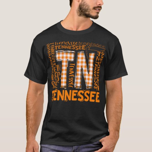 Tennessee State Flag Orange Kariert Tn T-Shirt (Vorderseite)
