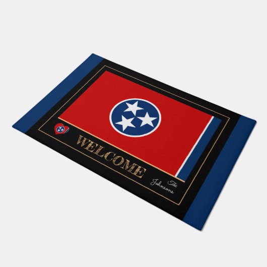 Tennessee & Tennessee Flag Hausmat/sports USA Fußmatte (Schrägansicht)