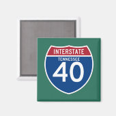 Tennessee TN I-40 Interstate Highway Shield - Magnet (Vorderseite/Rückseite)