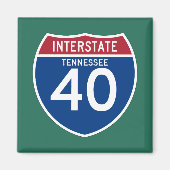Tennessee TN I-40 Interstate Highway Shield - Magnet (Vorne)