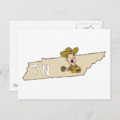 Tennessee TN Staat Map & Nashville Music Postkarte (Vorne/Hinten)