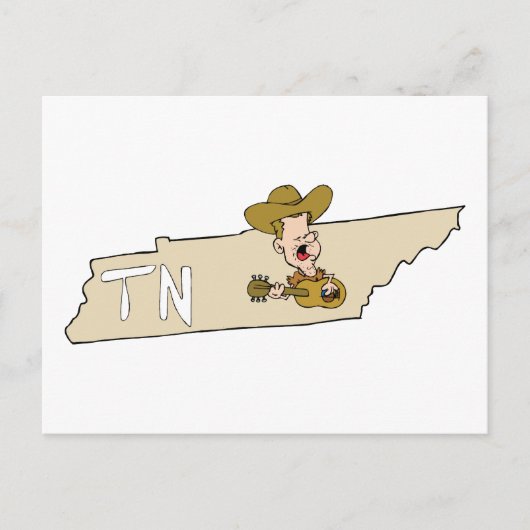 Tennessee TN Staat Map & Nashville Music Postkarte (Vorderseite)