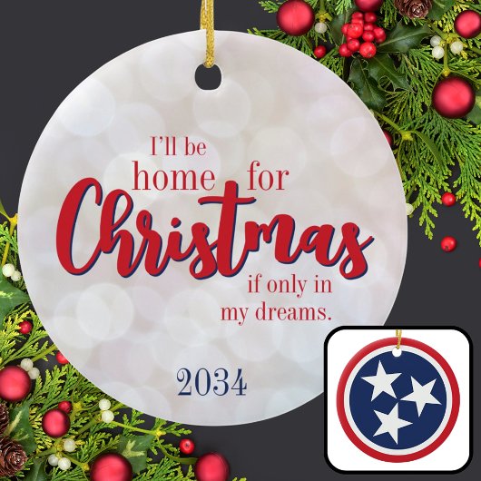 Tennessee TN Zuhause Weihnachten Rotes Jahr Klassi Keramik Ornament