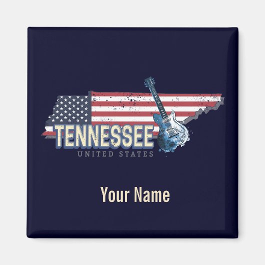 Tennessee United Staaten Retro Staat Vintag USA Magnet (Vorne)