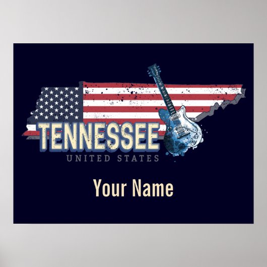 Tennessee United Staaten Retro Staat Vintag USA Poster (Vorne)