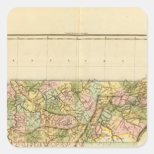 Tennessee US Quadratischer Aufkleber (Vorderseite)