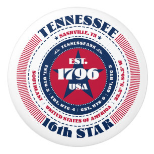 Tennessee US Staat Red White Blue Typografie Keramikknauf
