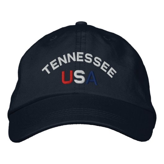 Tennessee USA bestickt mit Navy Blue Hat Bestickte Kappe (Vorderseite)
