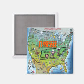 Tennessee USA Karte Magnet (Vorderseite/Rückseite)