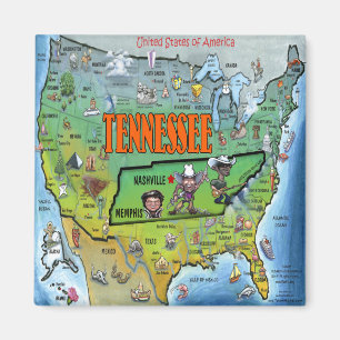 Tennessee USA Karte Magnet