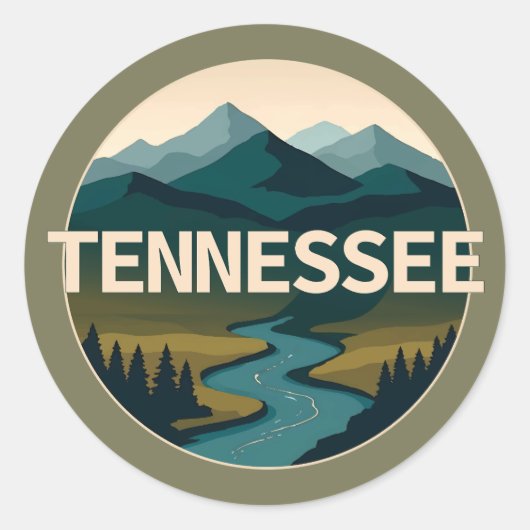 Tennessee USA Runder Aufkleber (Vorderseite)
