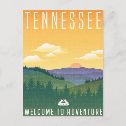 Tennessee Usa Vintage Bergsee-Zauber Postkarte (Vorderseite)