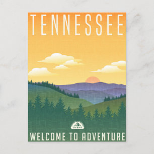 Tennessee USA Vintage-Reise Bergbegrüßung Postkarte