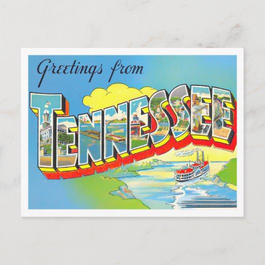 Tennessee Vintag Big Letters Postkarte (Vorderseite)