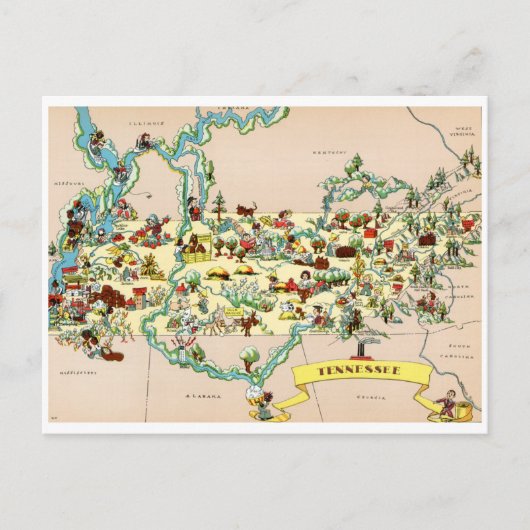 Tennessee Vintage Karte (Vorderseite)