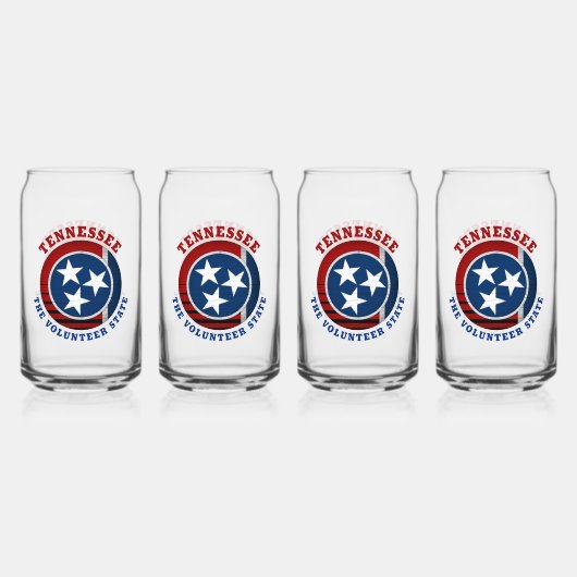 TENNESSEE VOLUNTEER STAAT FLAG DOSENGLAS (Vorderseite)