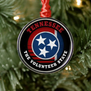 TENNESSEE VOLUNTEER STAAT FLAG ORNAMENT AUS METALL
