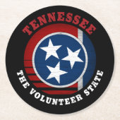 TENNESSEE VOLUNTEER STAAT FLAG RUNDER PAPPUNTERSETZER (Vorderseite)