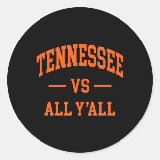 Tennessee Vs All Y'All Throwback Runder Aufkleber