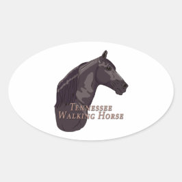 Tennessee Walking Horse Black Ovaler Aufkleber