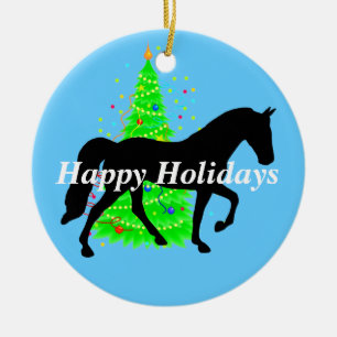 Tennessee Wanderross Silhouette Happy Holidays Keramikornament