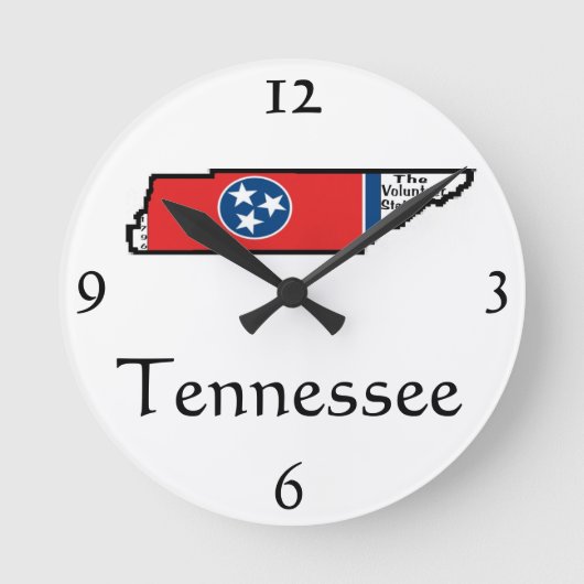 Tennessee-Wanduhr Runde Wanduhr (Vorderseite)