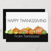 Tennessee Wasserfarbene Kürbis Erntedank Karte (Vorne/Hinten)