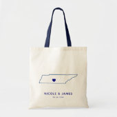 Tennessee Wedding Welcome Bag Map Tasche, Navy Blu Tragetasche (Vorne)