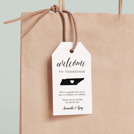 Tennessee Wedding Willkommen Geschenkanhänger