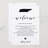 Tennessee Wedding Willkommensbrief & Reisekarte Programm (Vorne/Hinten)