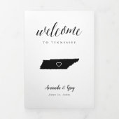 Tennessee Wedding Willkommensbrief & Tour Dreifach-gefaltete Programmkarte (Cover)