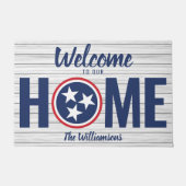 Tennessee Welcome Zuhause Red White Blue Wood TN F Fußmatte (Vorderseite)