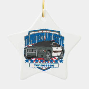 Tennessee, zum des Polizei-Streifenwagens zu Keramik Ornament