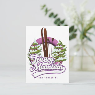 Tenney Mountain New Hampshire Ski-Logo Postkarte