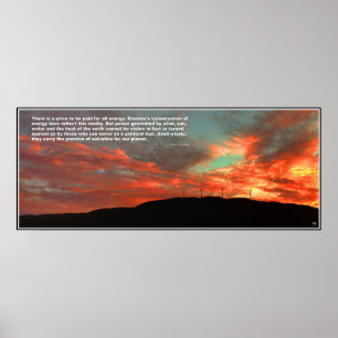 Tenney Windfarm Sunset Quote Poster