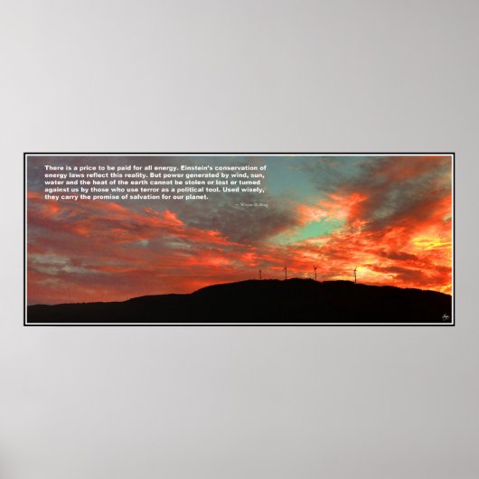 Tenney Windfarm Sunset Quote Poster (Vorne)