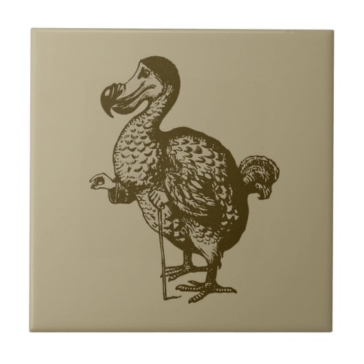 Tenniels Dodo Small (4,25" x 4,25") Keramik Tile Fliese (Vorderseite)