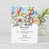 Tennis 1. Geburtstag Party Einladung (Stehend Vorderseite)