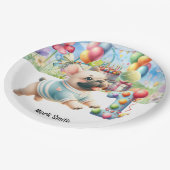 Tennis 1. Geburtstag Party für Hunde Lover Pappteller (Schrägansicht)