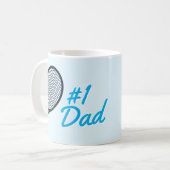 Tennis #1 Vater Vatertag Blaues Geschenk Kaffeetasse (Vorderseite Links)