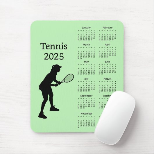 Tennis 2025 Kalender Mousepad (Mit Mouse)