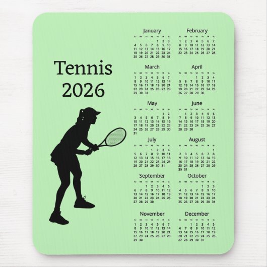 Tennis 2026 Kalender Mauspad (Vorne)