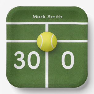 TENNIS 30. Geburtstag auf dem Tennisplatz Pappteller